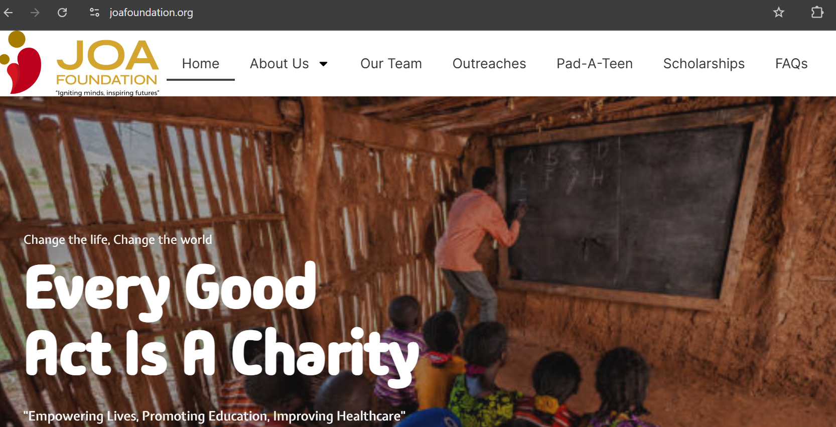 JOA Foundation nonprofit website developed by AOCHRIS
