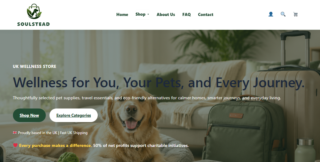 Soulstead Living ecommerce website built by AOCHRIS